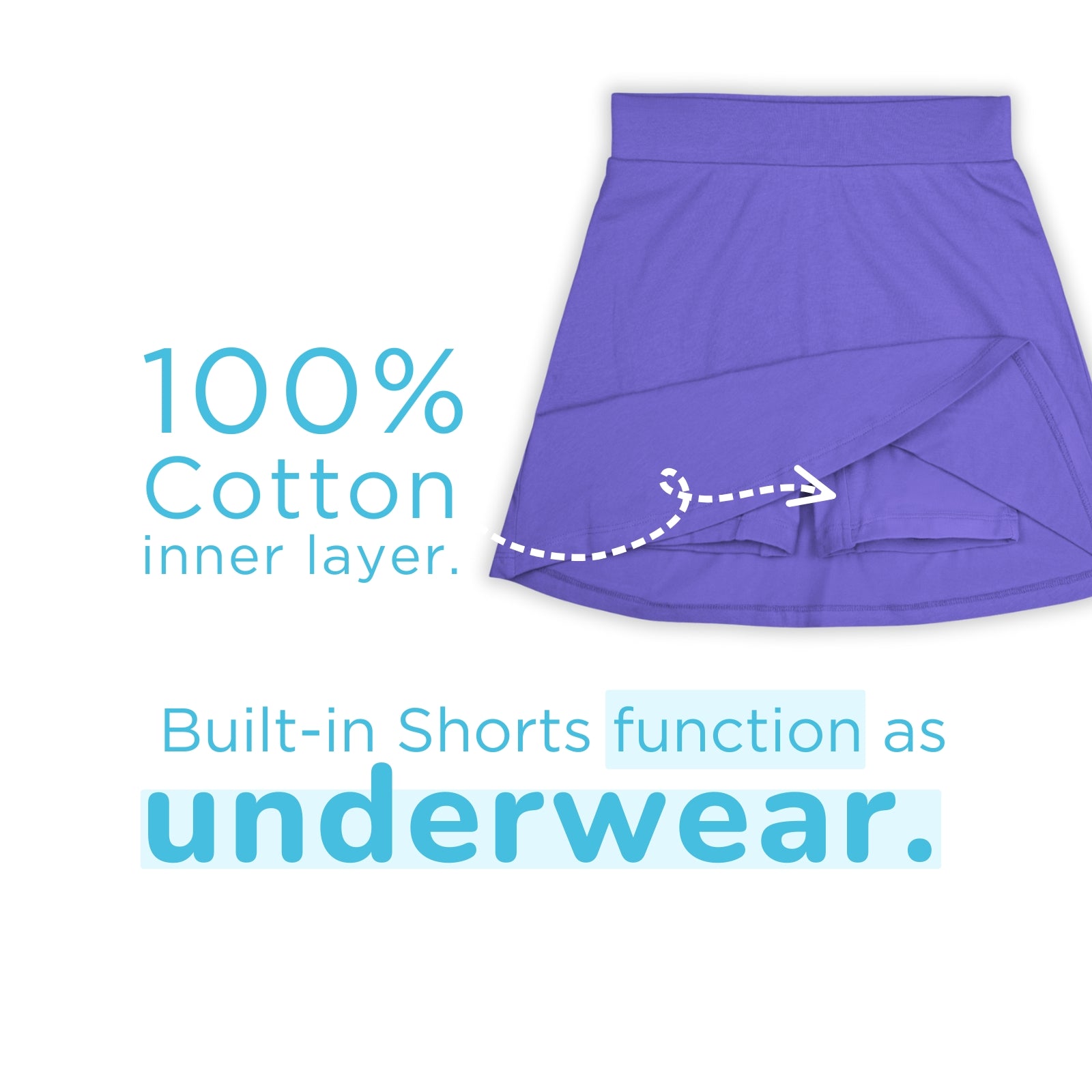 Purple Skater Skirt with Inner Shorts