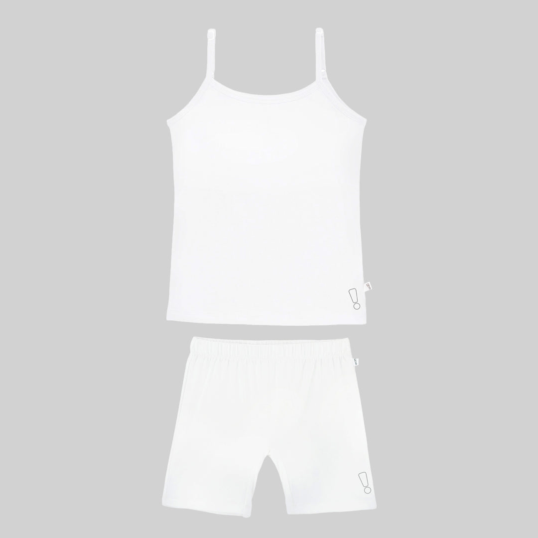 White Inner Shorts & Padded Camisole Set