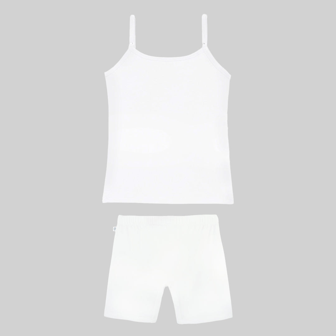White Inner Shorts & Padded Camisole Set
