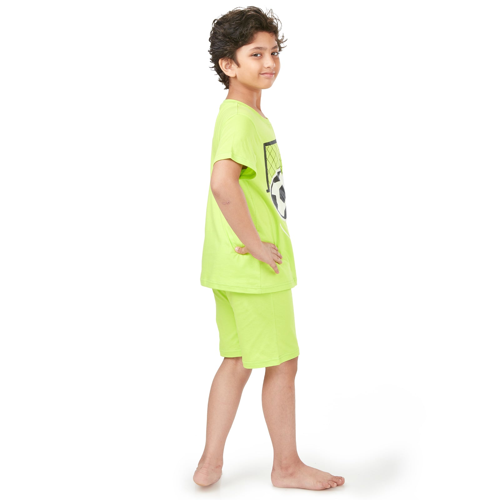 Football Shorts & Tee Nightsuit - Glow in the Dark