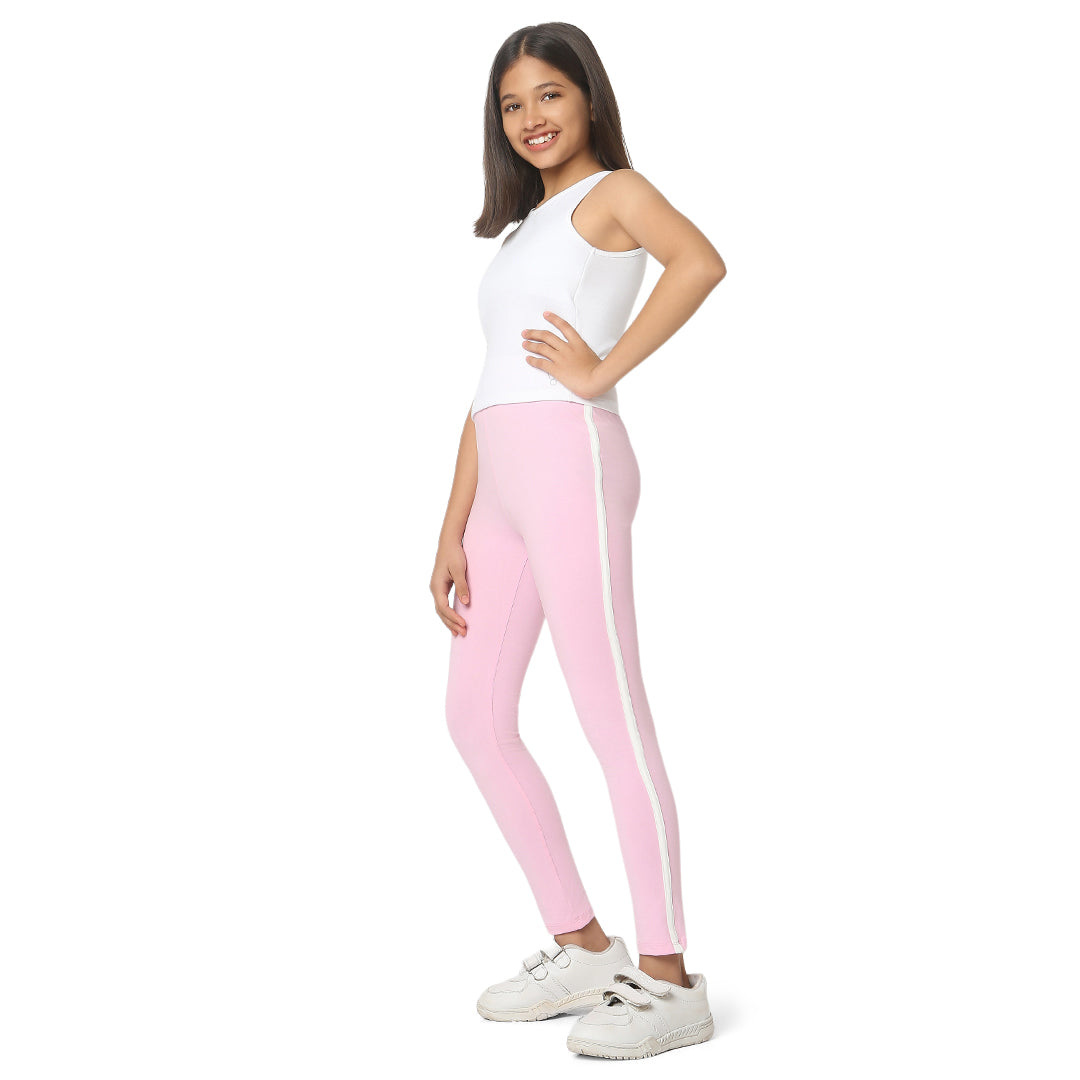 White Tank Top & Baby Pink Leggings Set