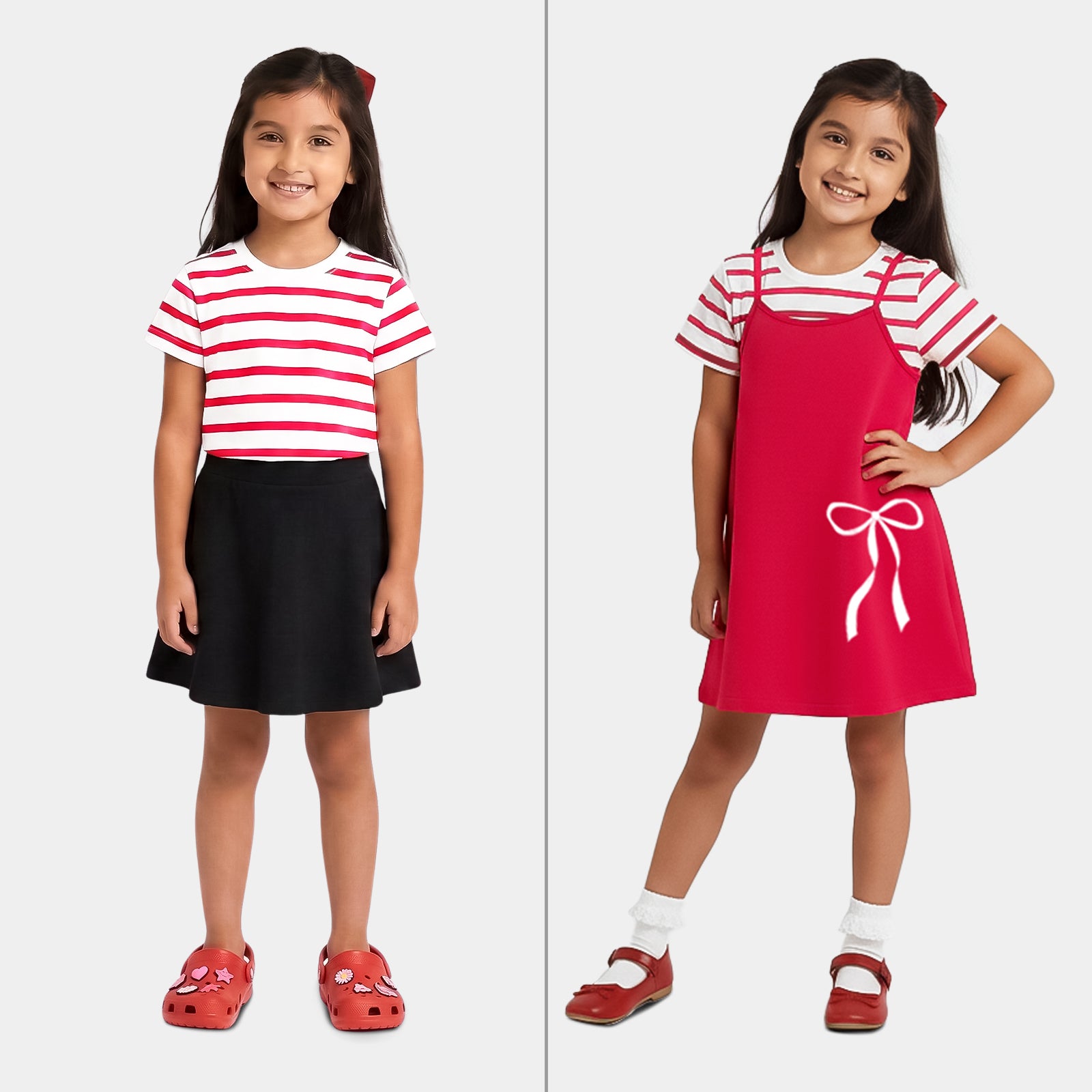 3-in-1 Dress, Skirt & T-Shirt Set - Bow