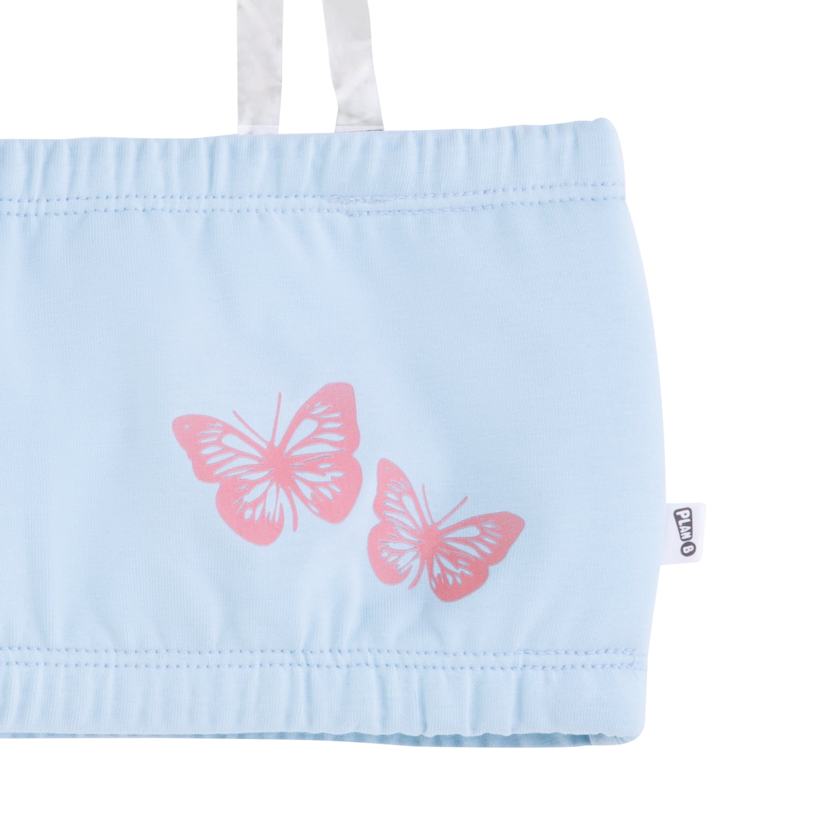 Lightly Padded Tube Bra with Removable Straps - Butterfly