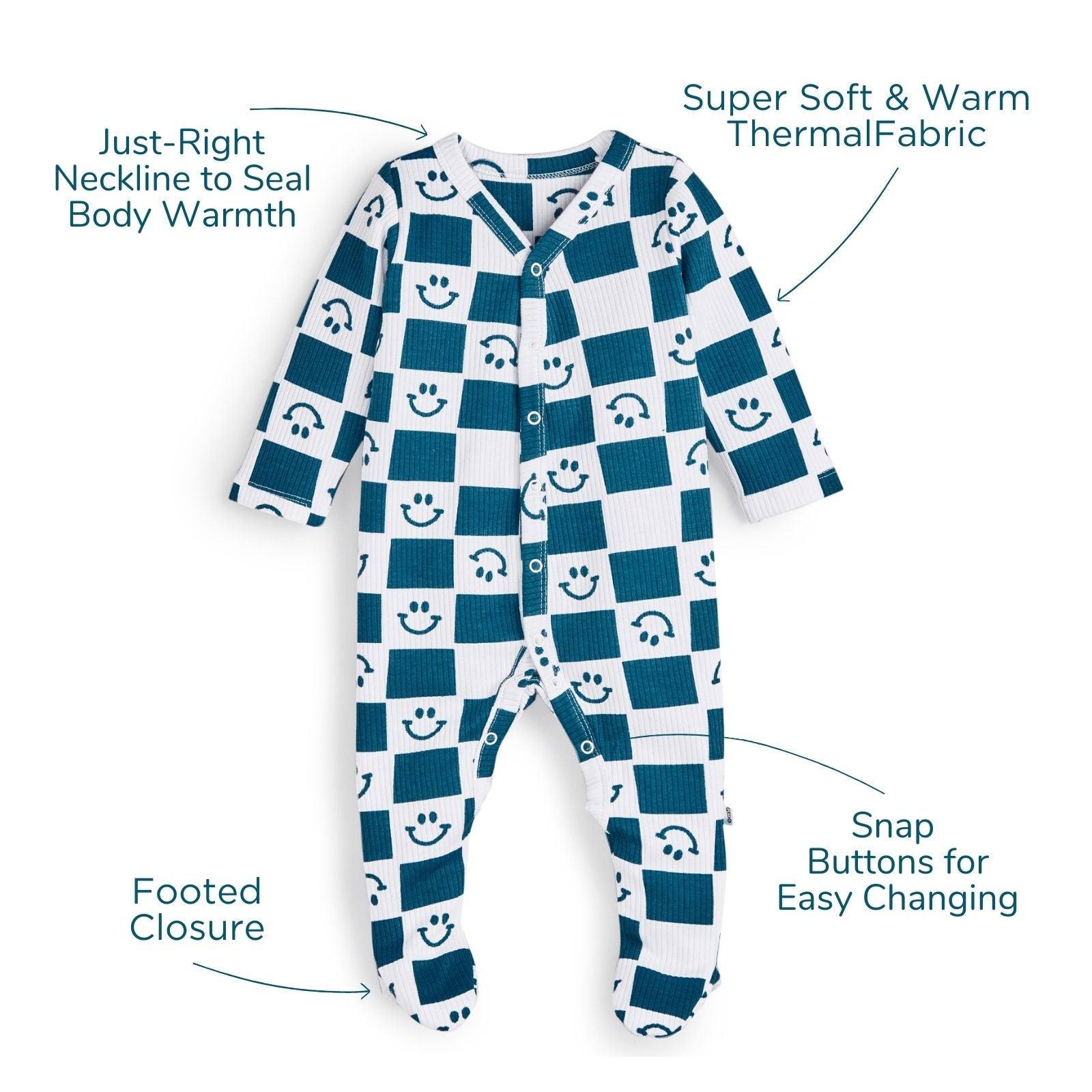 Smiley Xmas Thermal Romper