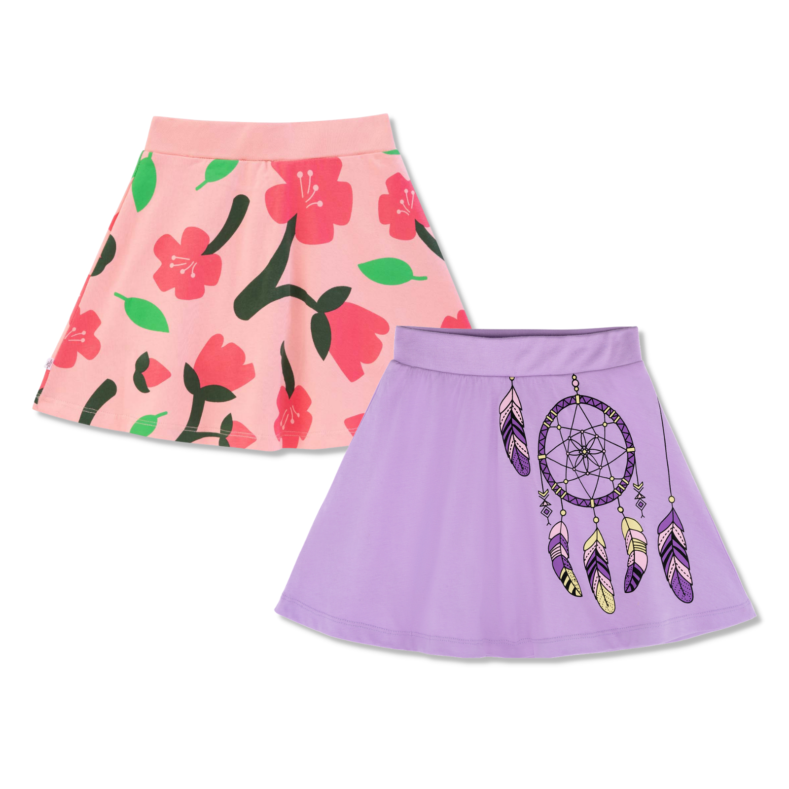 2-Pack Skater Skirt - Lavender, Peach