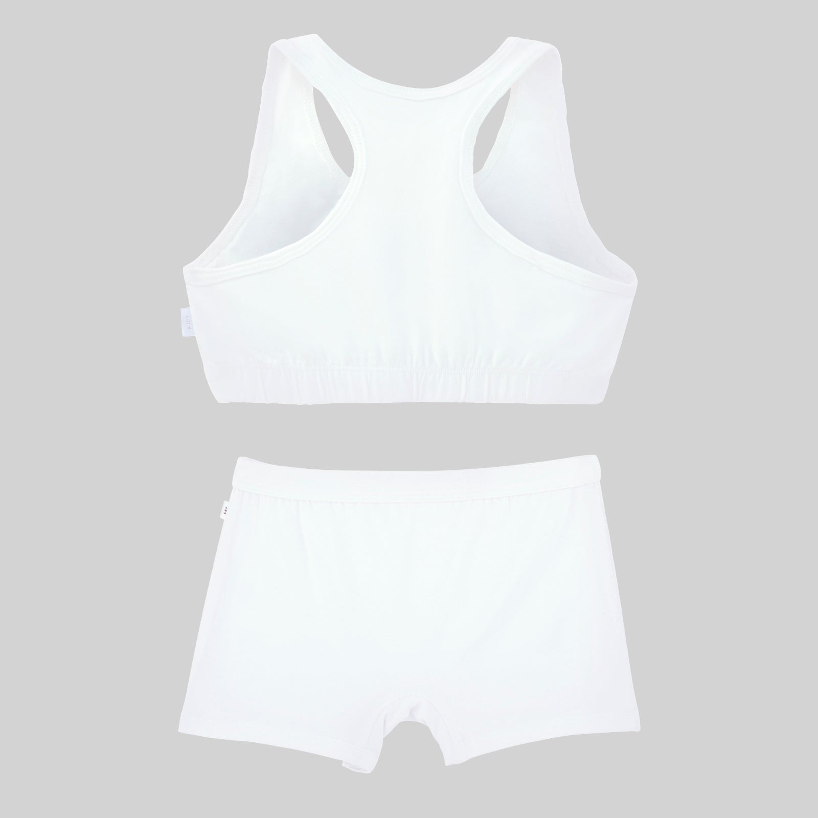 White Sports Bra & Trunk Set