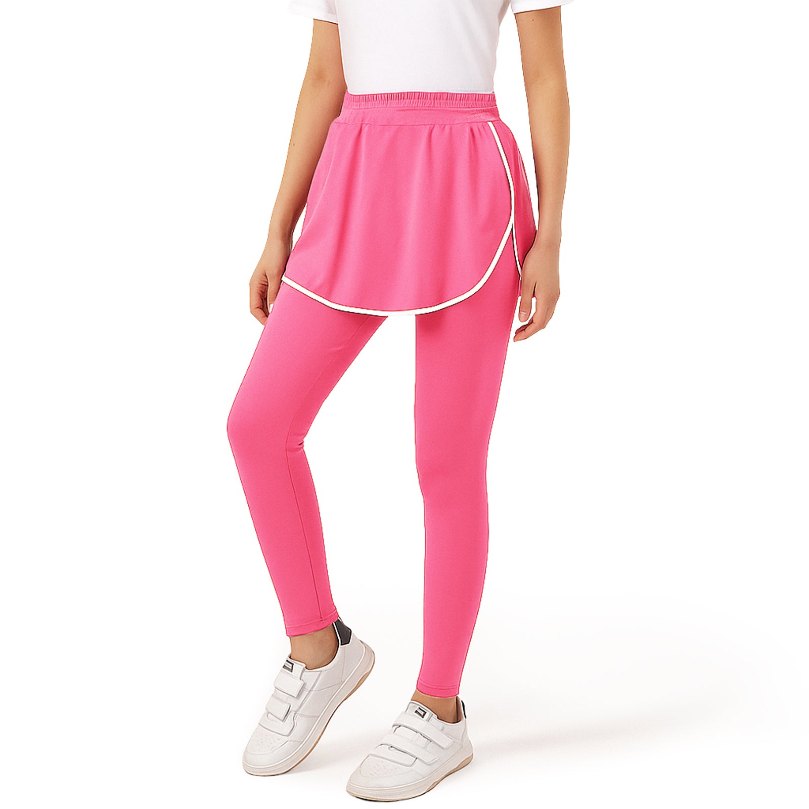 Pink Skeggings & White T-shirt Set