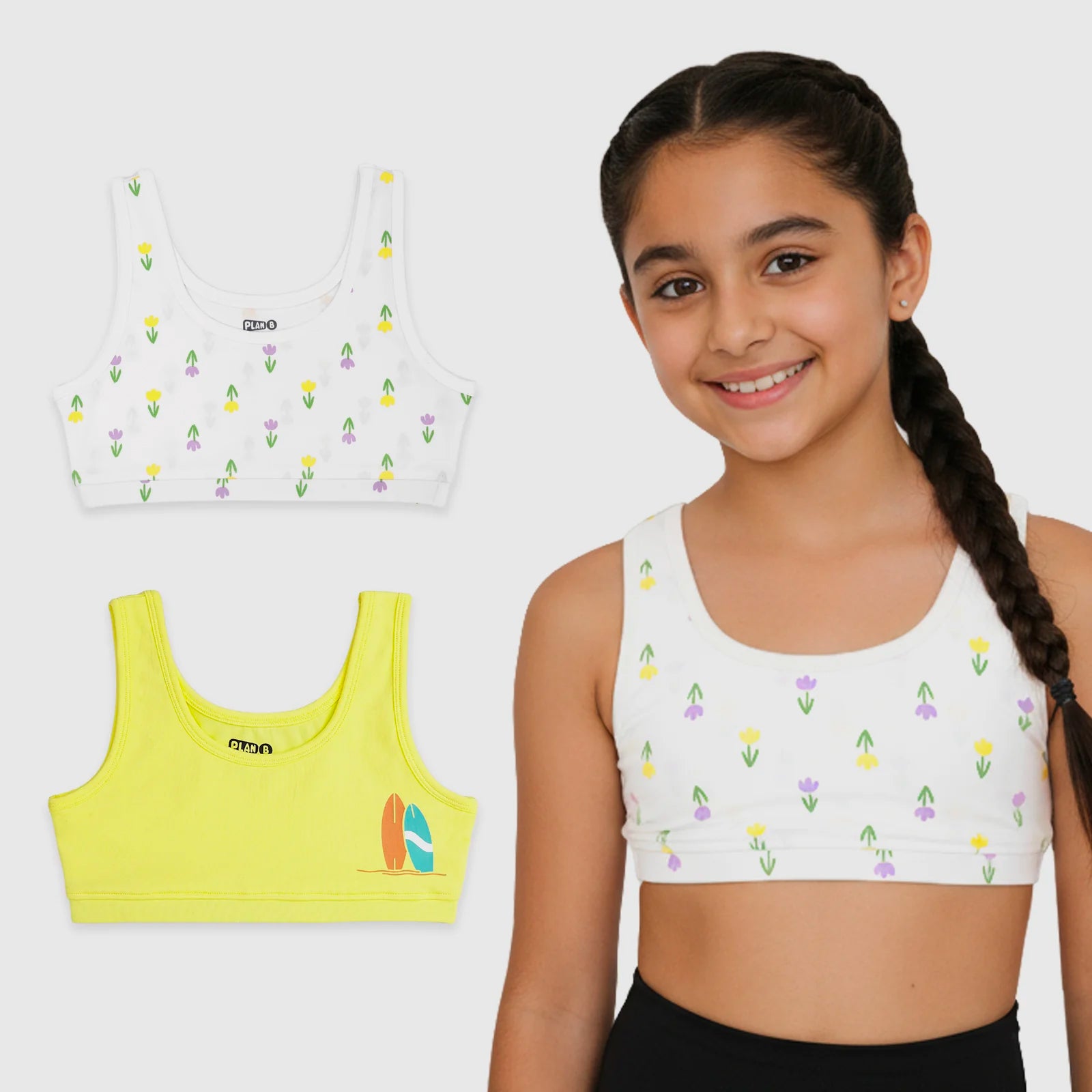 U-Shaped Double Layered Sports Bra - 2-Pack