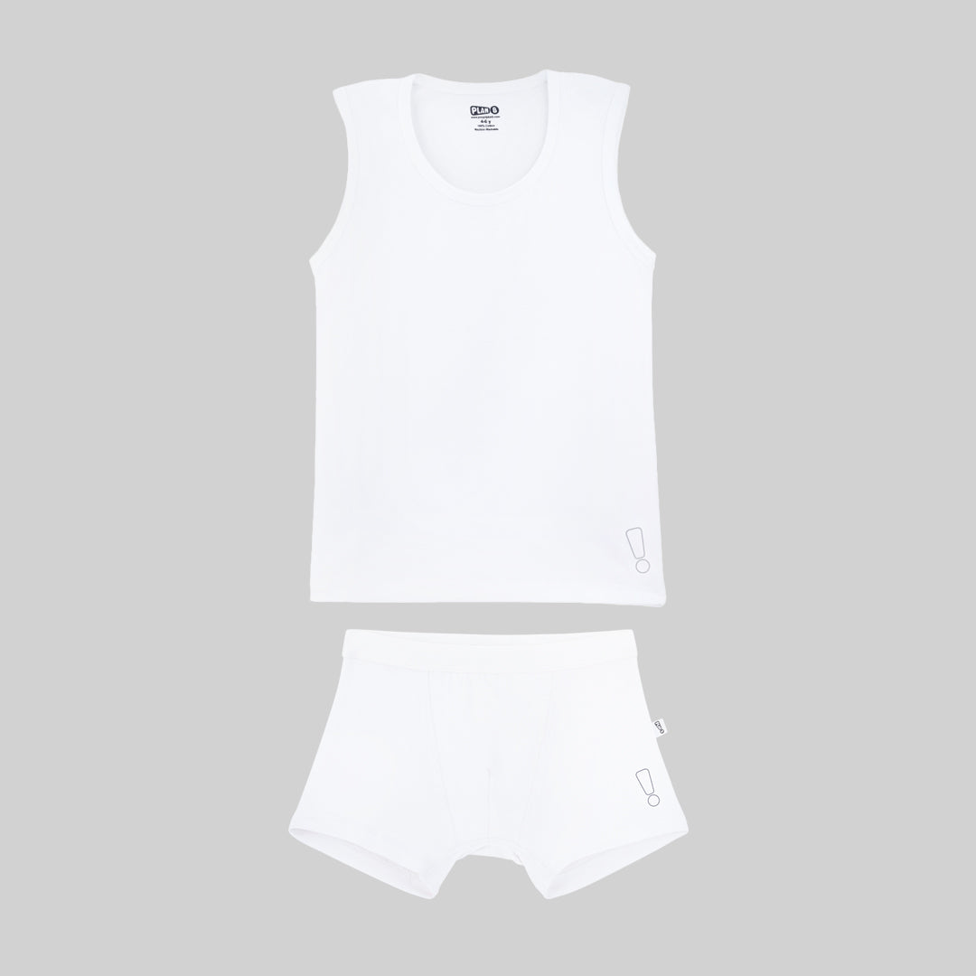 White Trunk & Vest Set