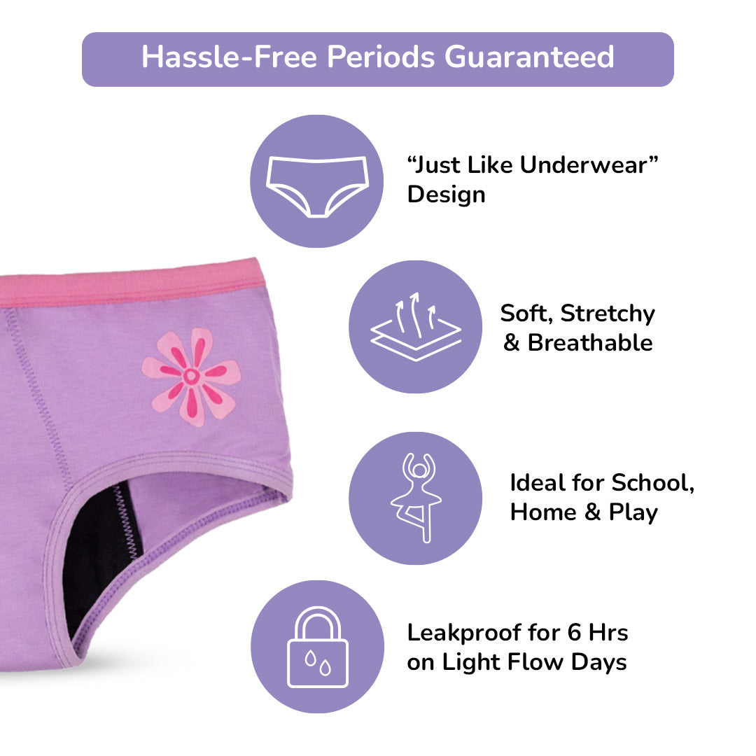 Lavender 2-Pack Reusable Spotting Panty (Light Flow)