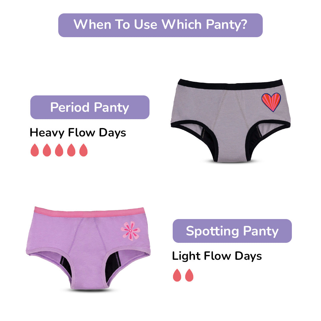 Hearts Reusable Spotting Panty (Light Flow)