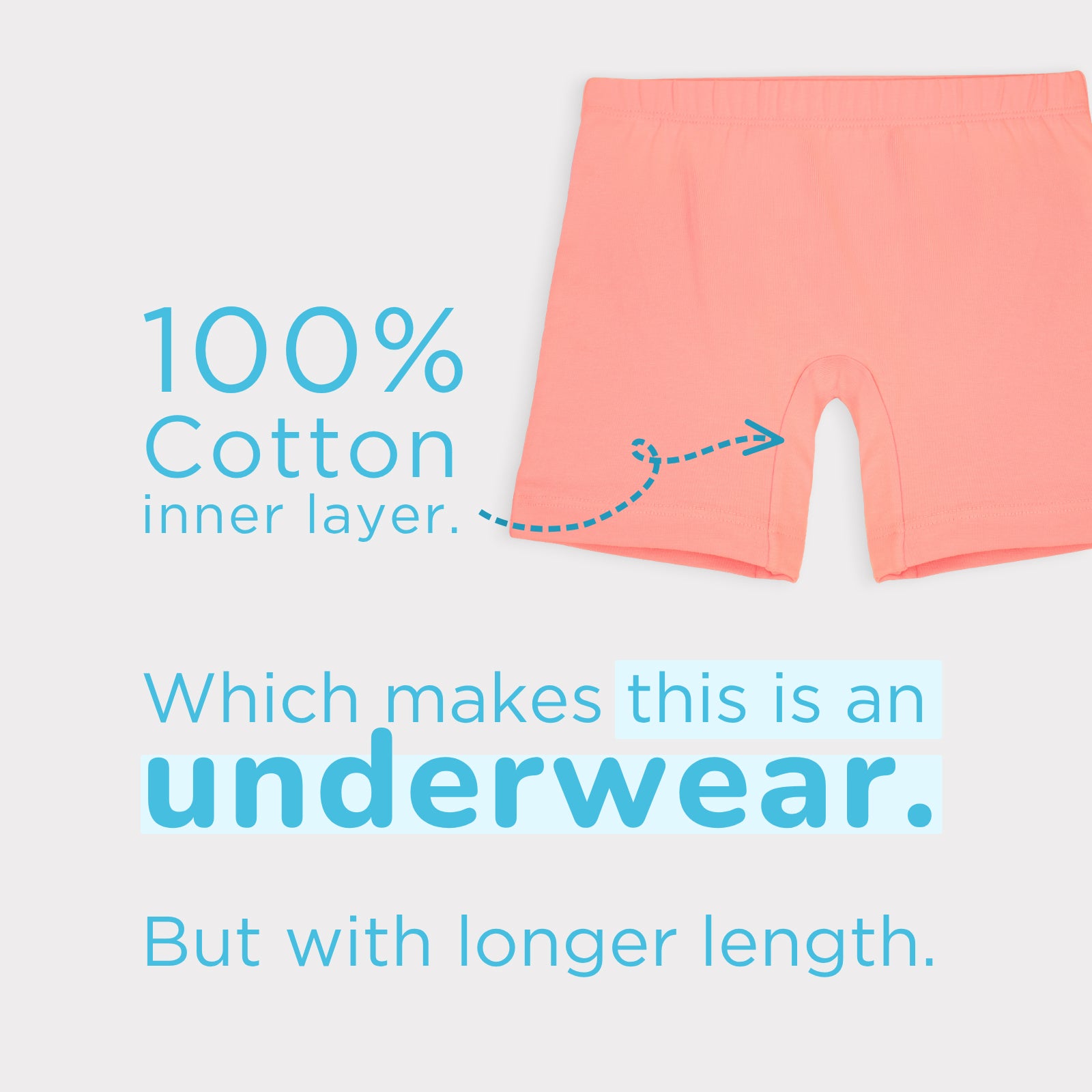 3-Pack Inner Shorts - Peach, White, Blue
