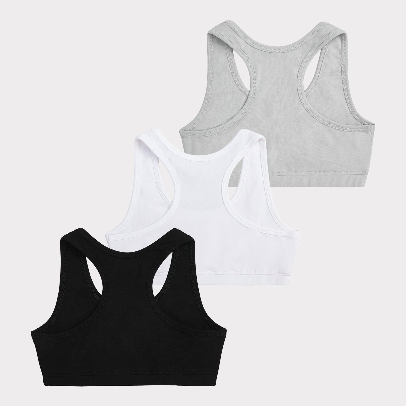 Basic 3-Pack Double Layered Sports Bra - Racer Back