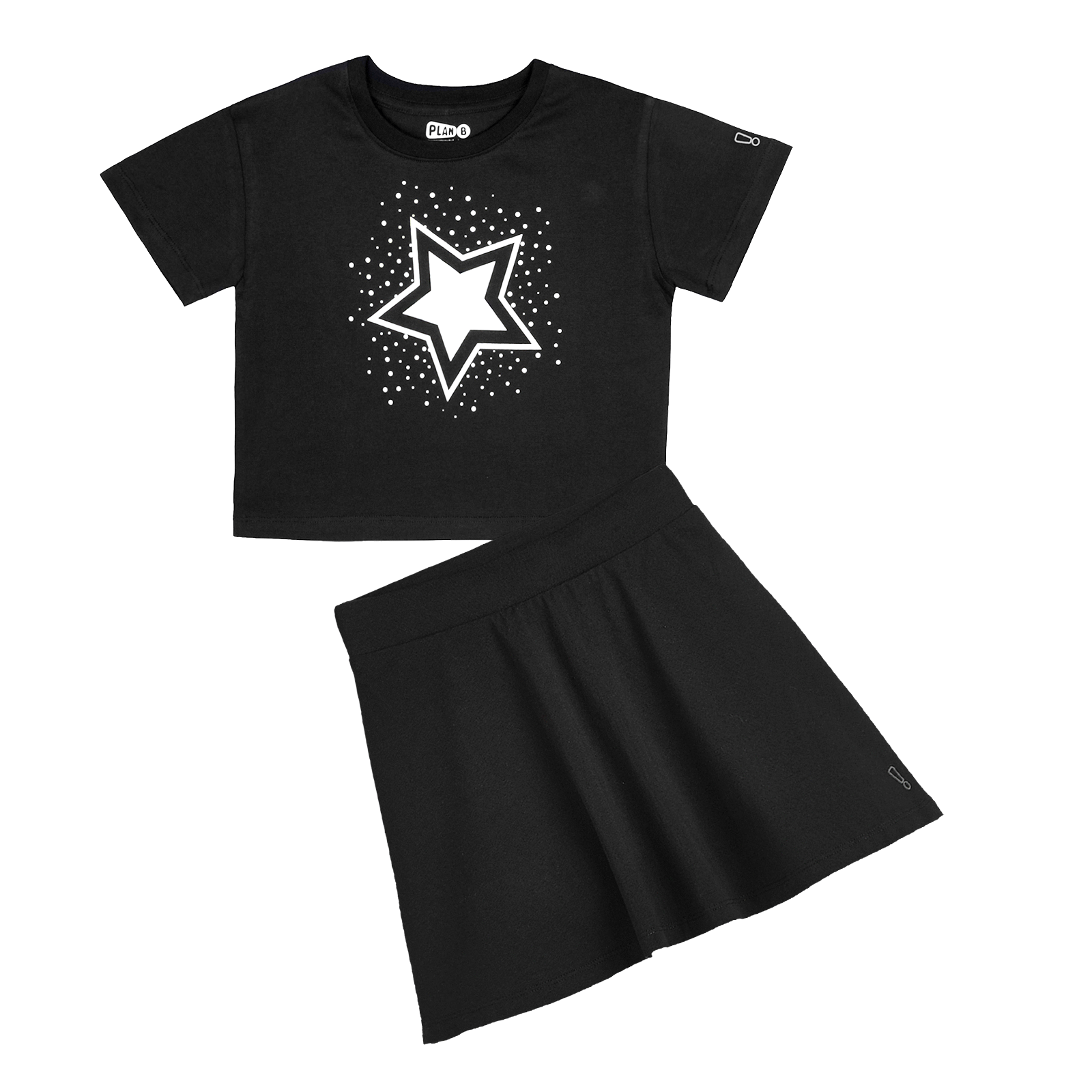 Black Skater Skirt & Top Set