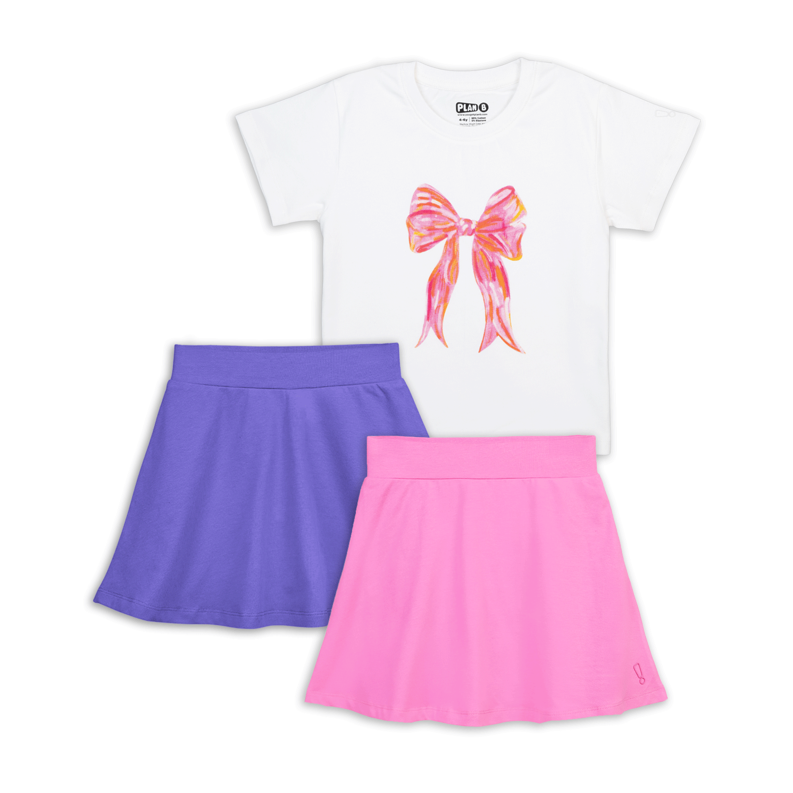 2 Pack Skater Skirt With T-shirt Set