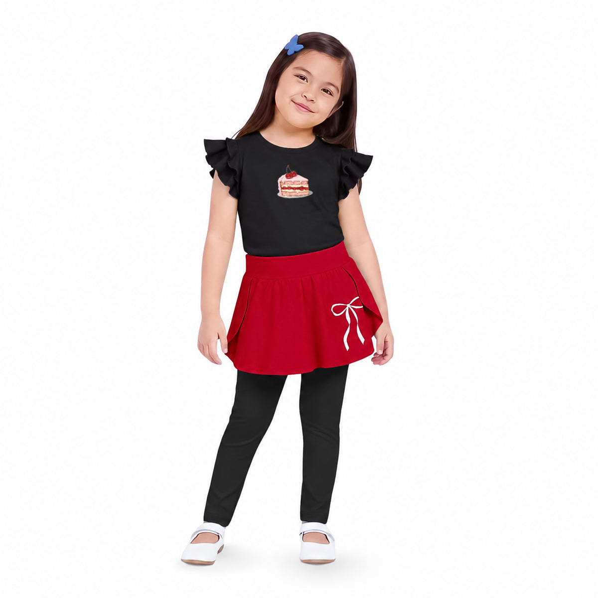 Bow Skeggings & Black Pastry T-shirt Set