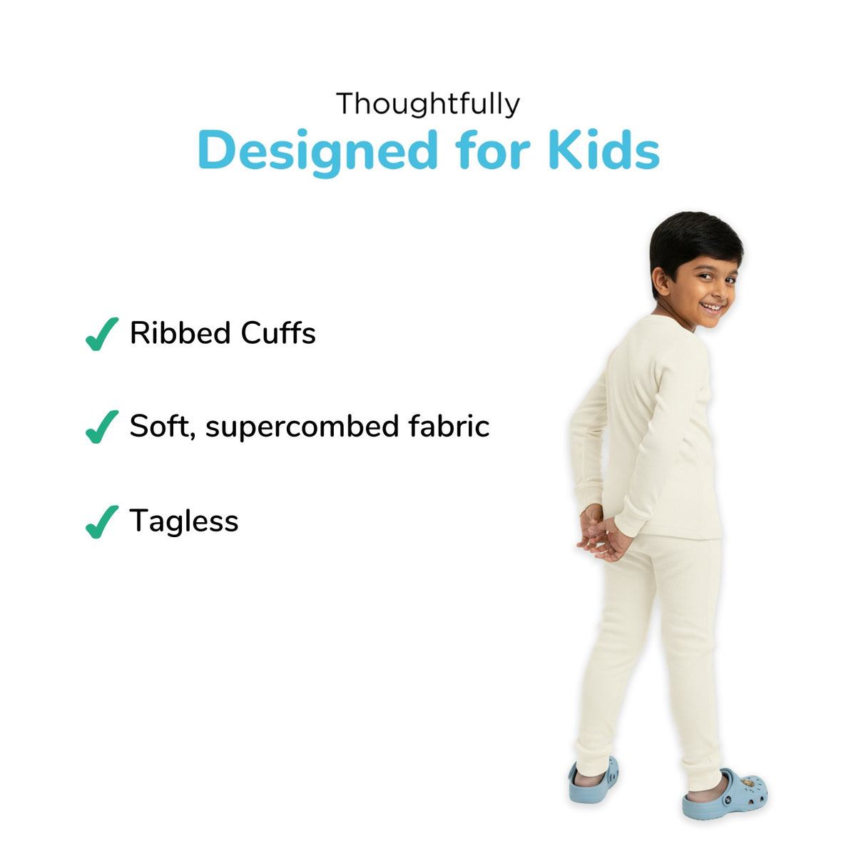 Cream Thermal Set For Boys