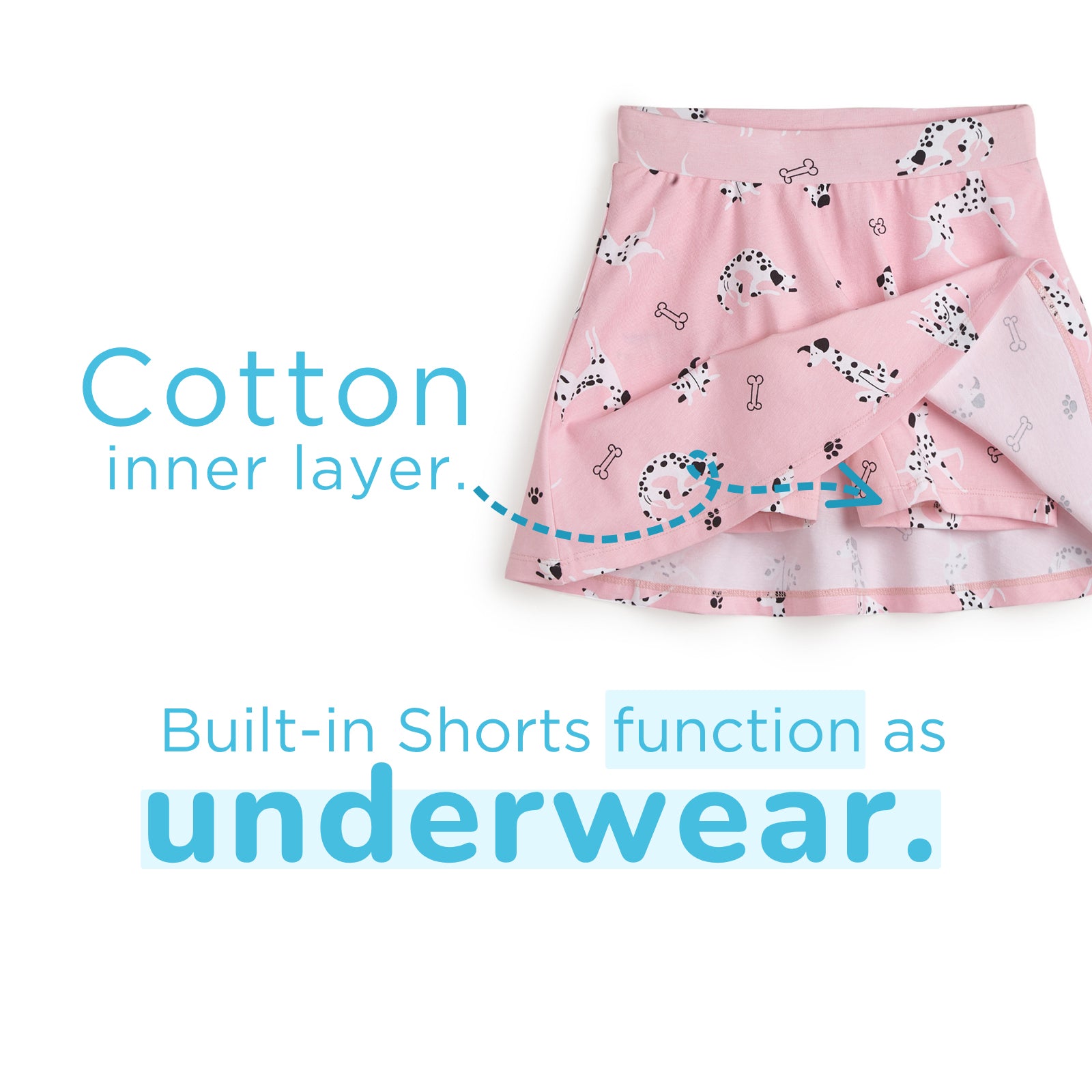 Dalmatian Skater Skirt with Inner Shorts
