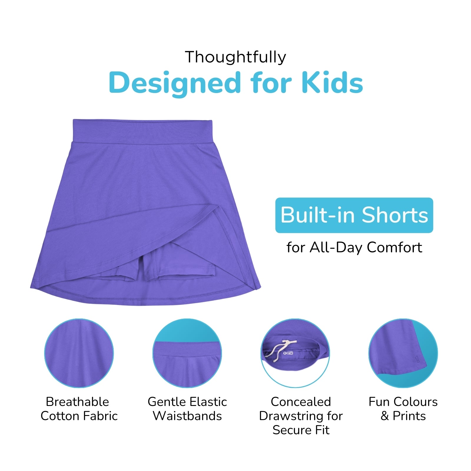 Purple Skater Skirt with Inner Shorts