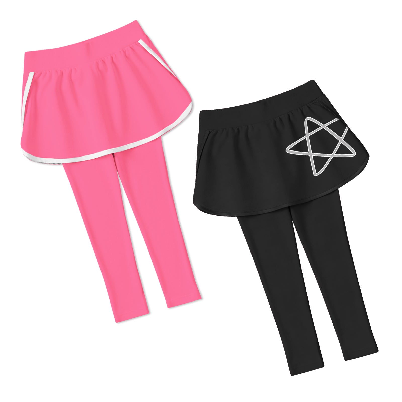 2-pack Skeggings – Black & Bubblegum Pink