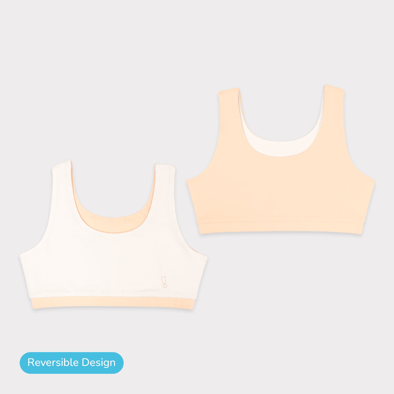 U-Shaped White & Skin Reversible Sports Bra