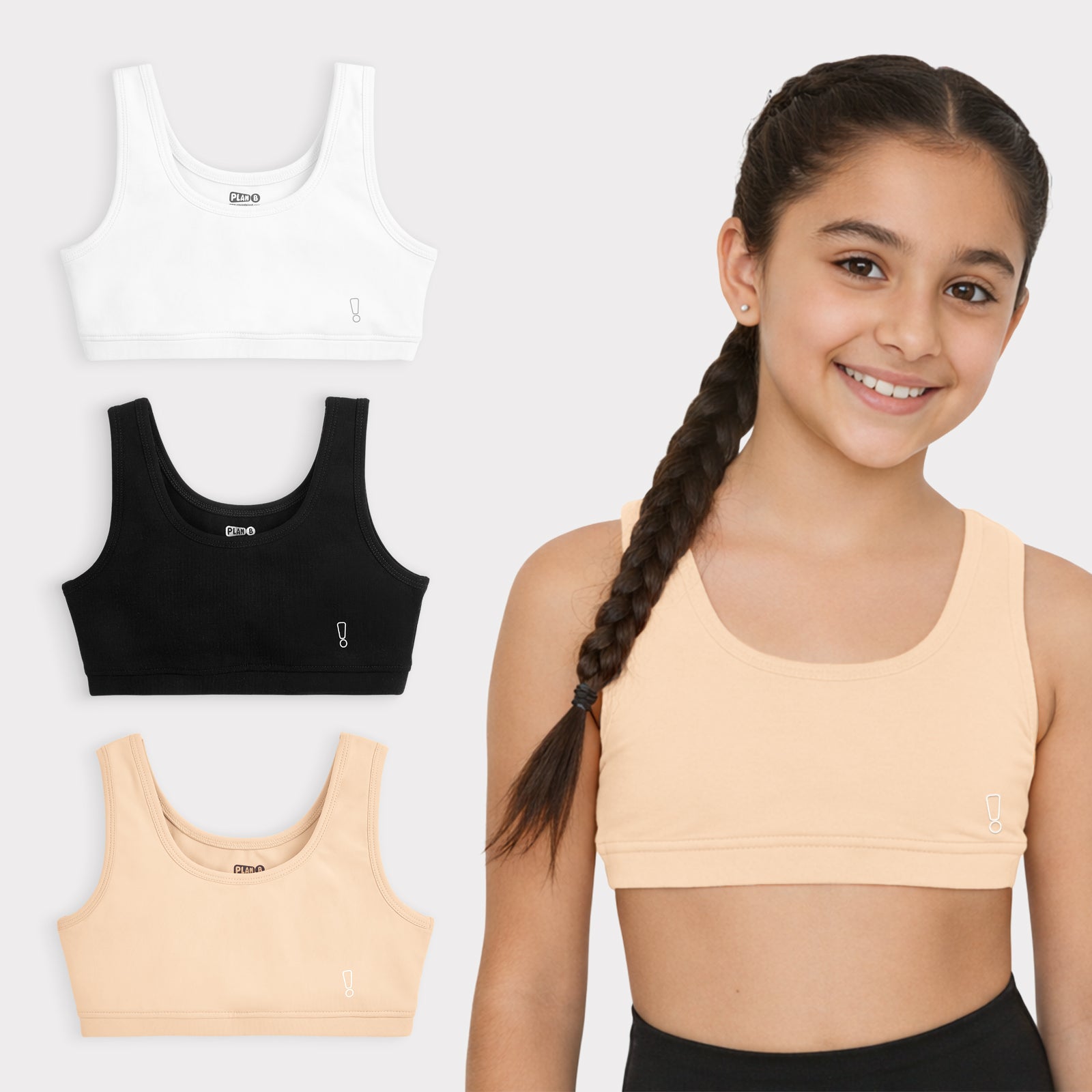 U-Shaped Double Layered Sports Bra - 3-Pack