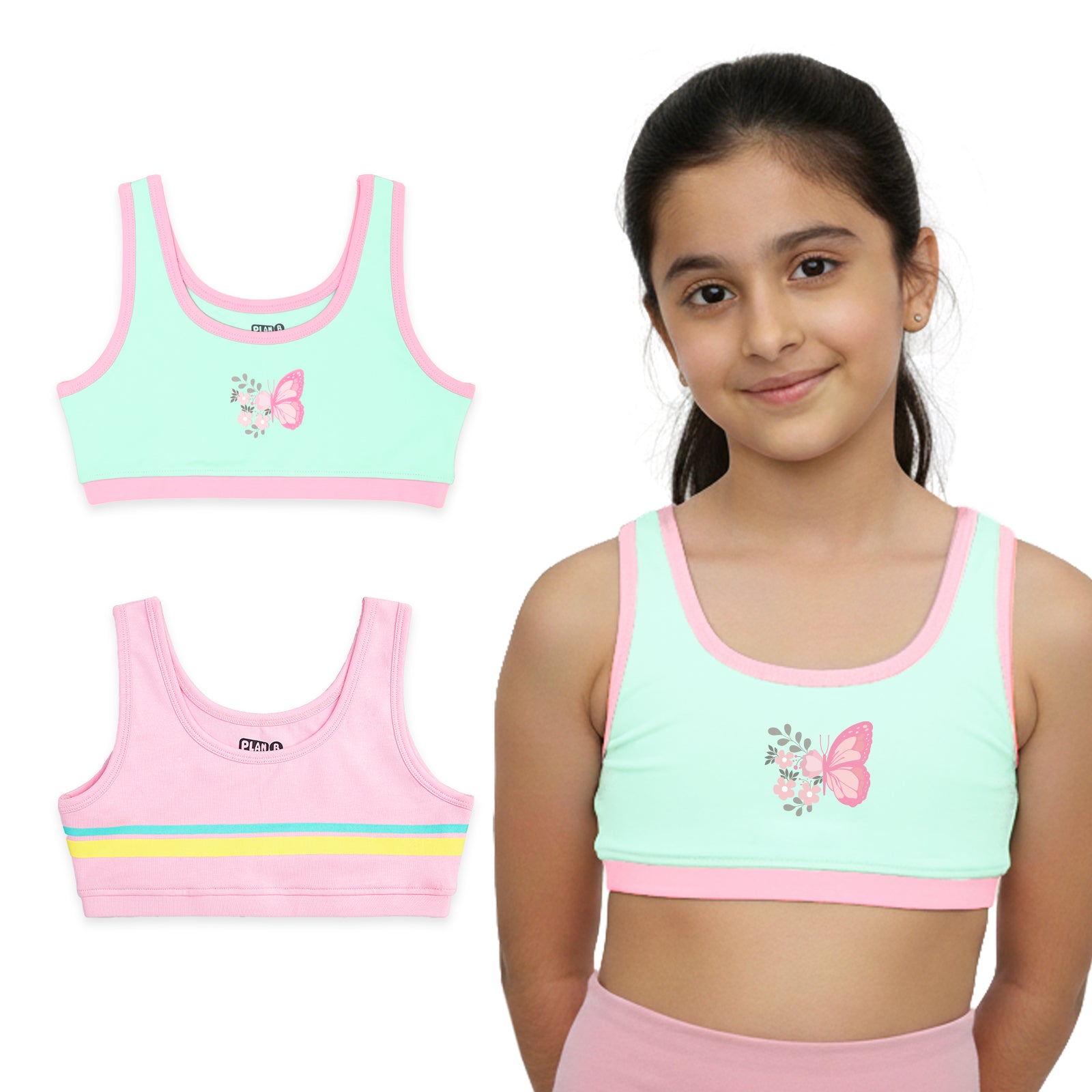 U-Shaped Double Layered Sports Bra - 2-Pack