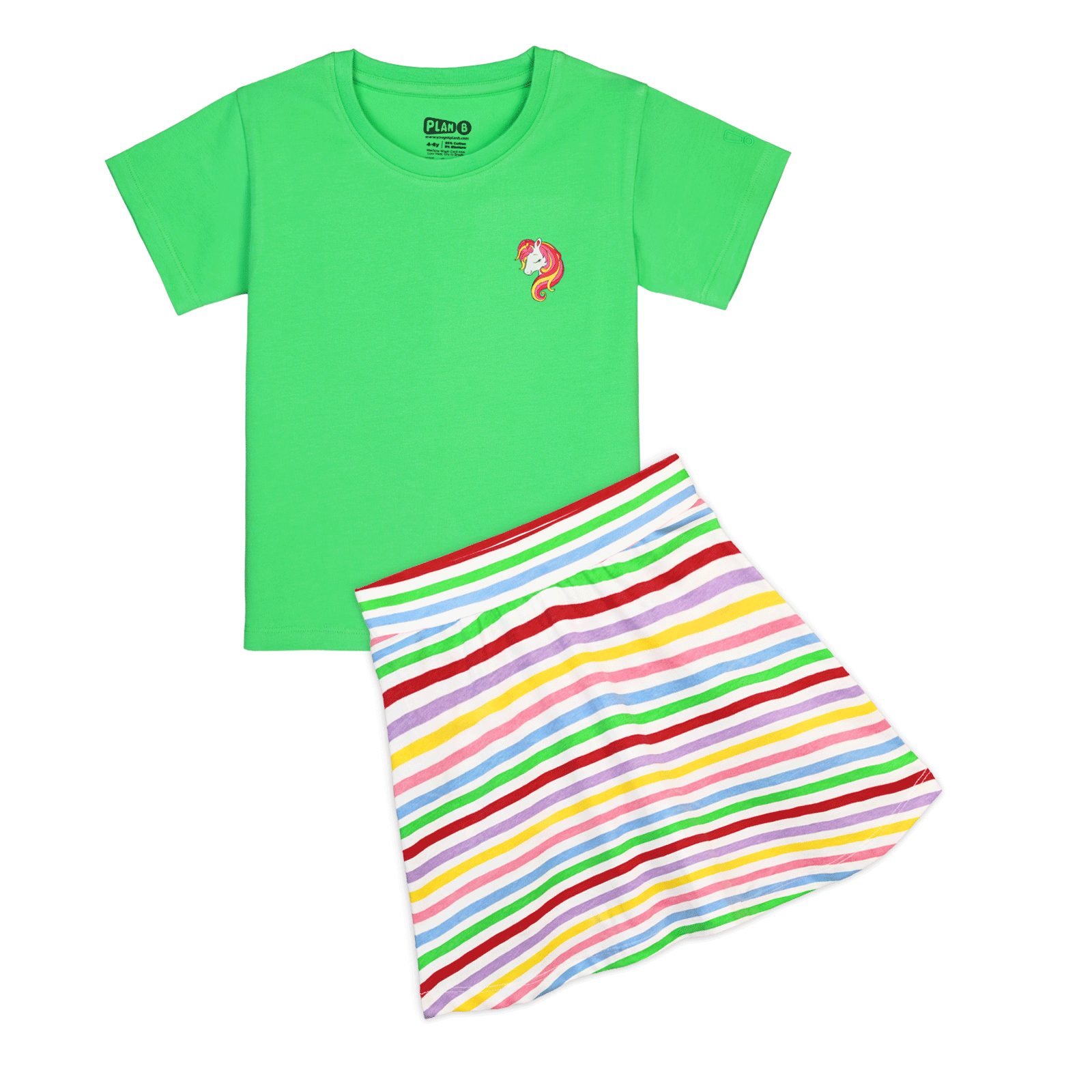 Off-White Striped Skater Skirt & Top Set