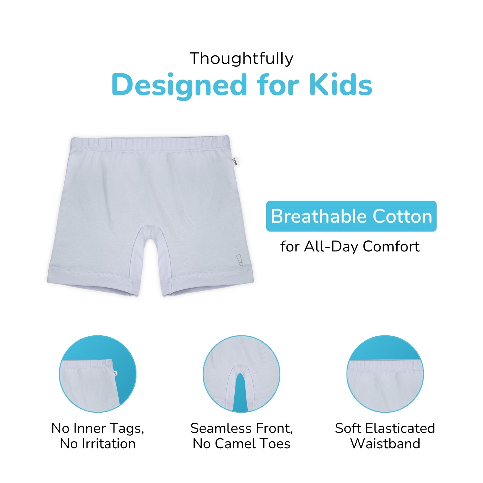 3-Pack Inner Shorts - Peach, Lavender, Grey