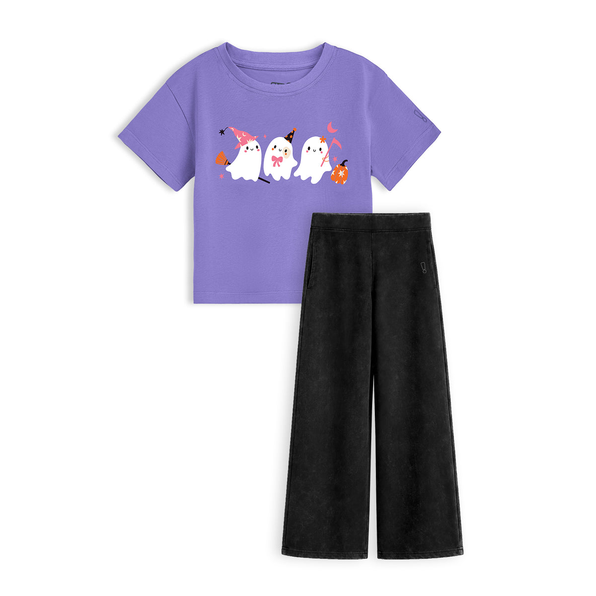 Wide Leg Pants & T-shirt Set - Halloween