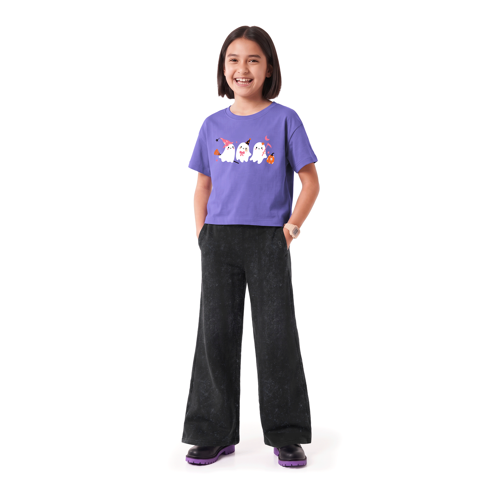 Wide Leg Pants & T-shirt Set - Halloween