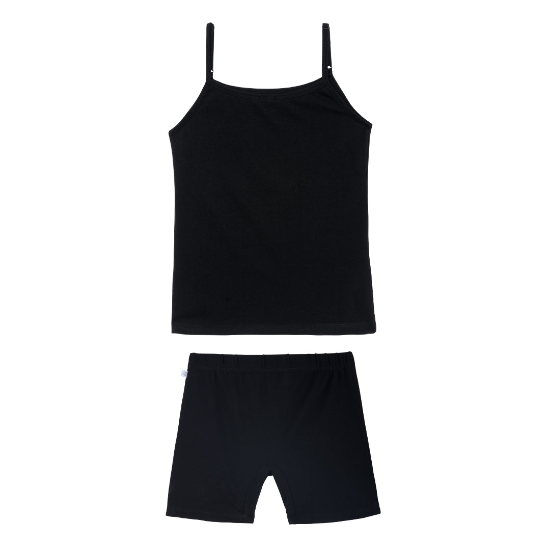 Black Inner Shorts & Camisole Set