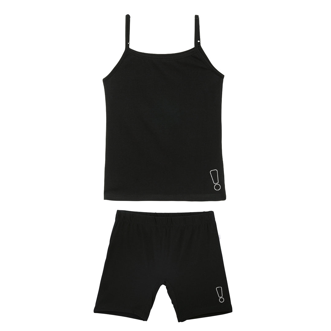 Black Inner Shorts & Padded Camisole Set