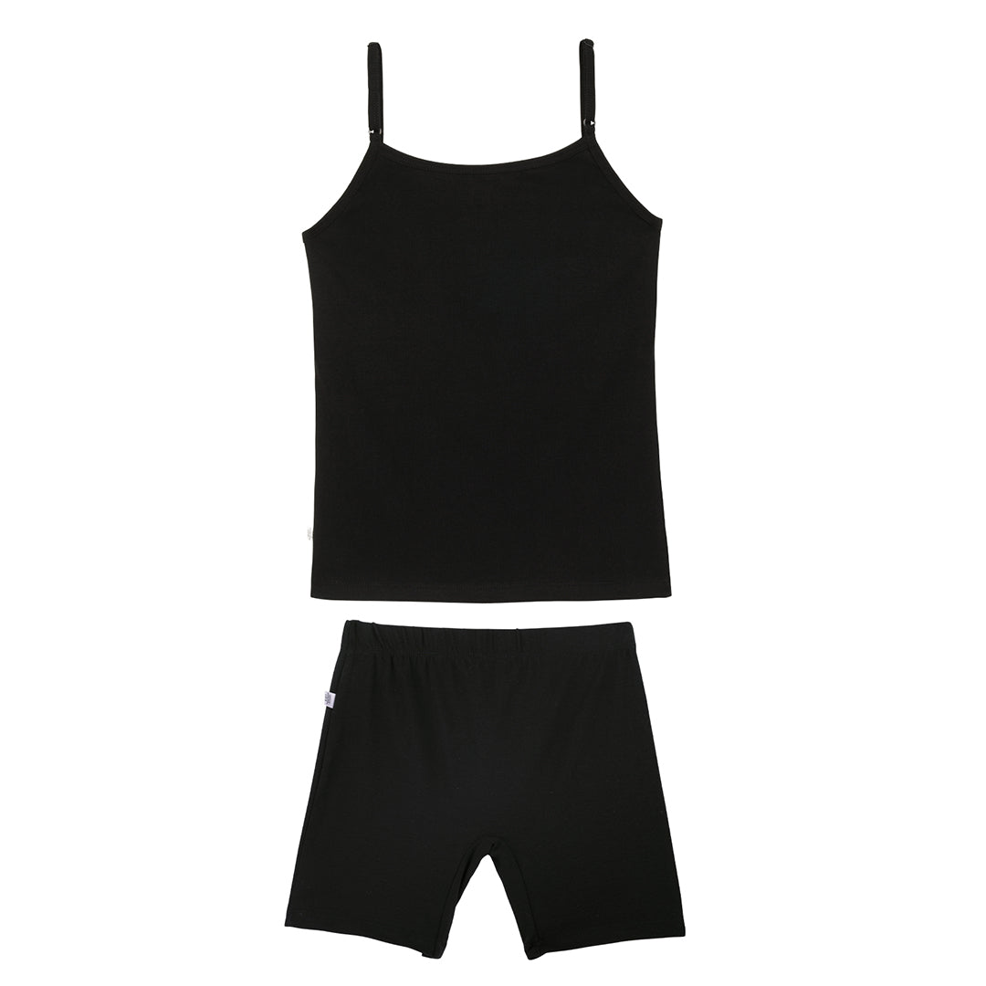 Black Inner Shorts & Padded Camisole Set