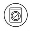 Machine washable care icon – easy laundry friendly Plan B fabrics