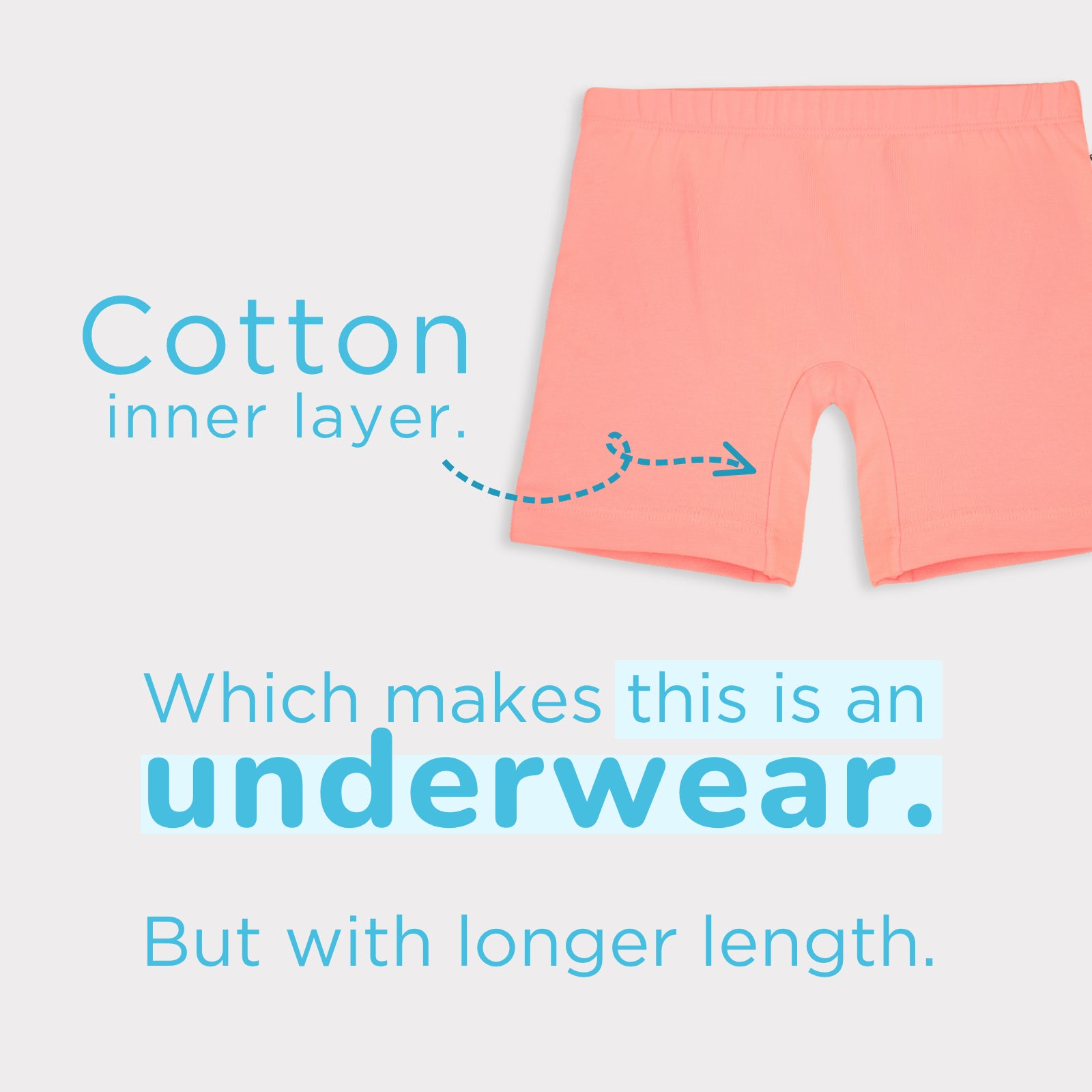 3-Pack Inner Shorts - Peach, White, Blue