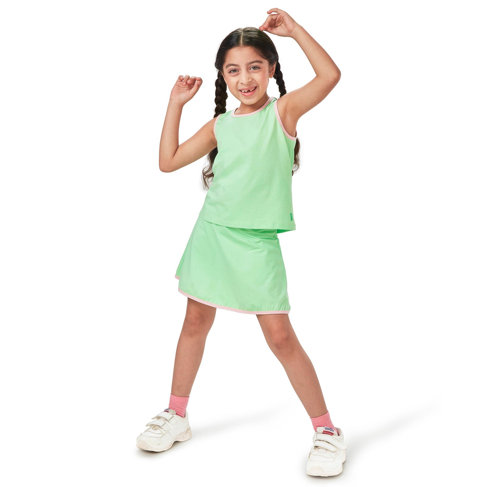 Green Skater Skirt & Tank Top Set