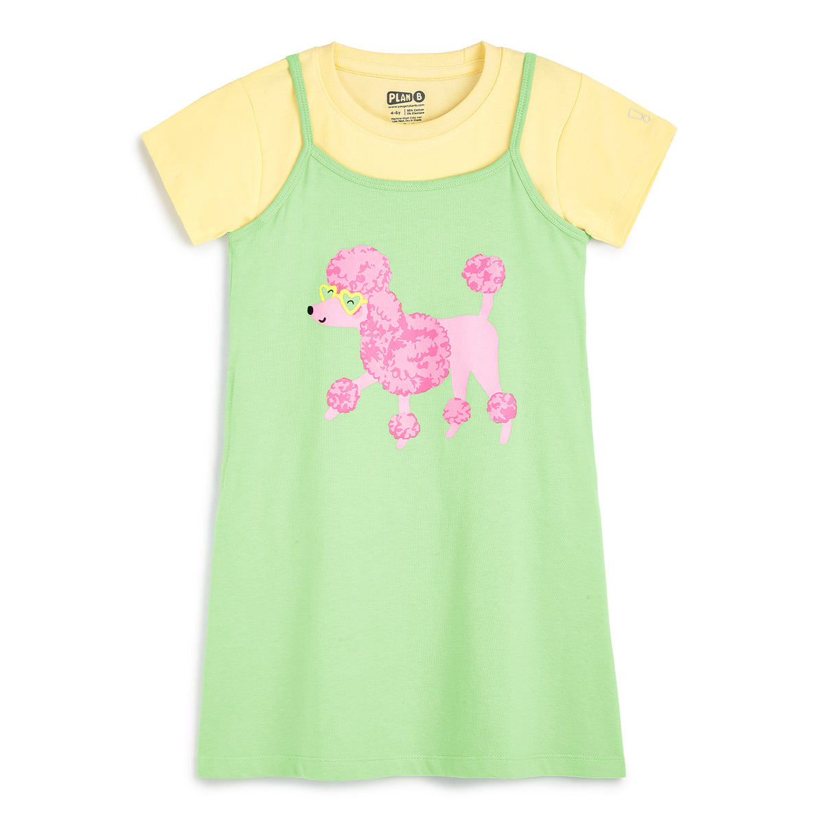 Green Pinafore Dress & T-shirt Set
