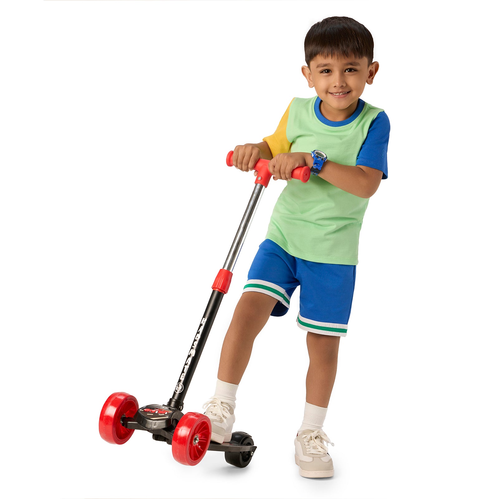 Green T-shirt & Blue Shorts Set