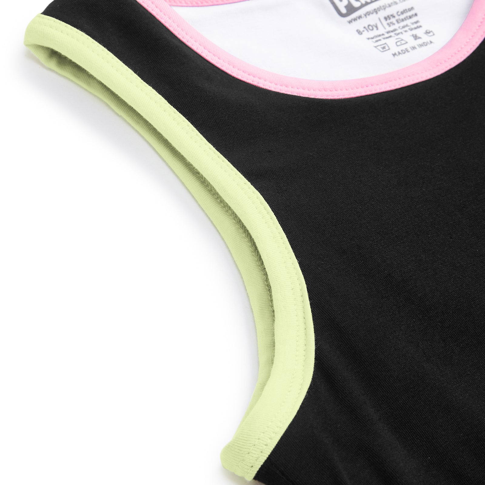 Neon Black Sleeveless Padded Top