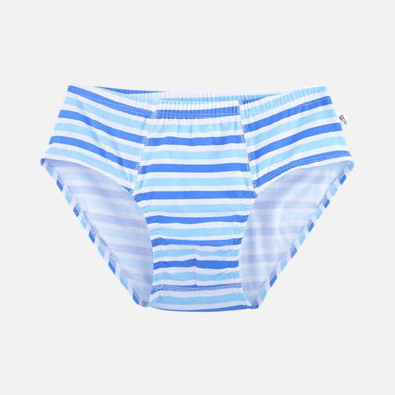 Blue and white striped sports briefs for girls