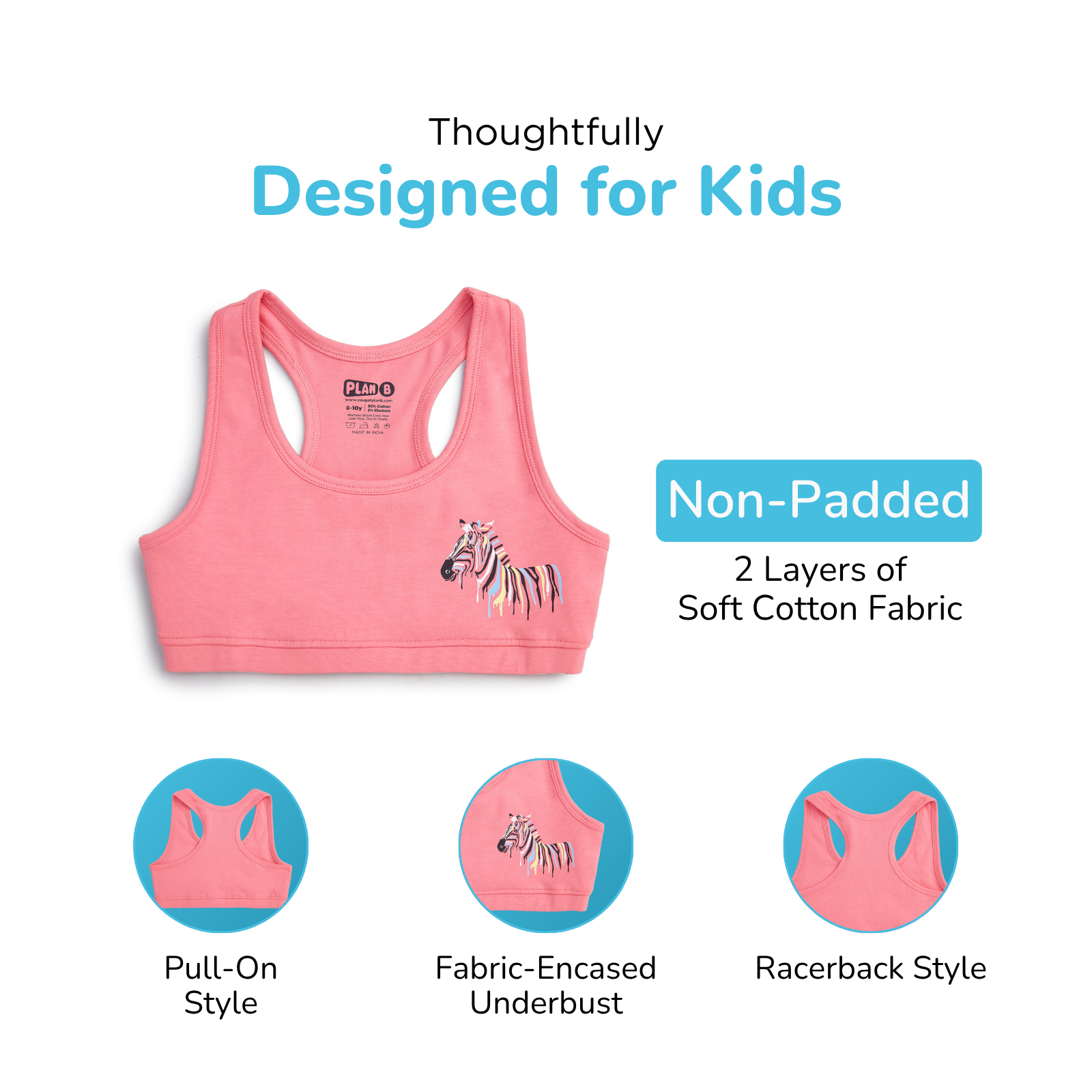 GlowGal 2-Pack Double Layered Sports Bra - Racer Back