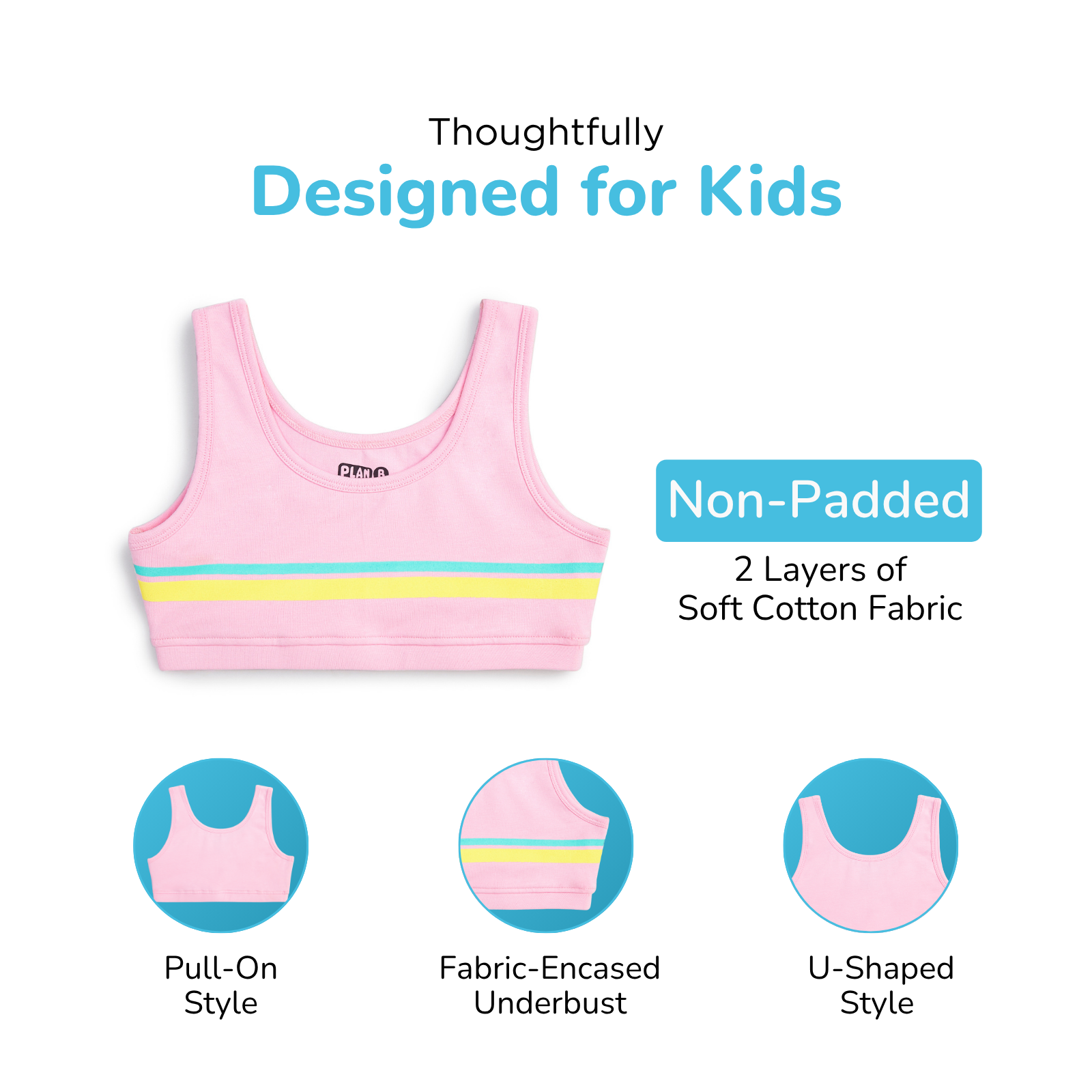 Surf 3-Pack Double Layered Sports Bra - U-Shaped