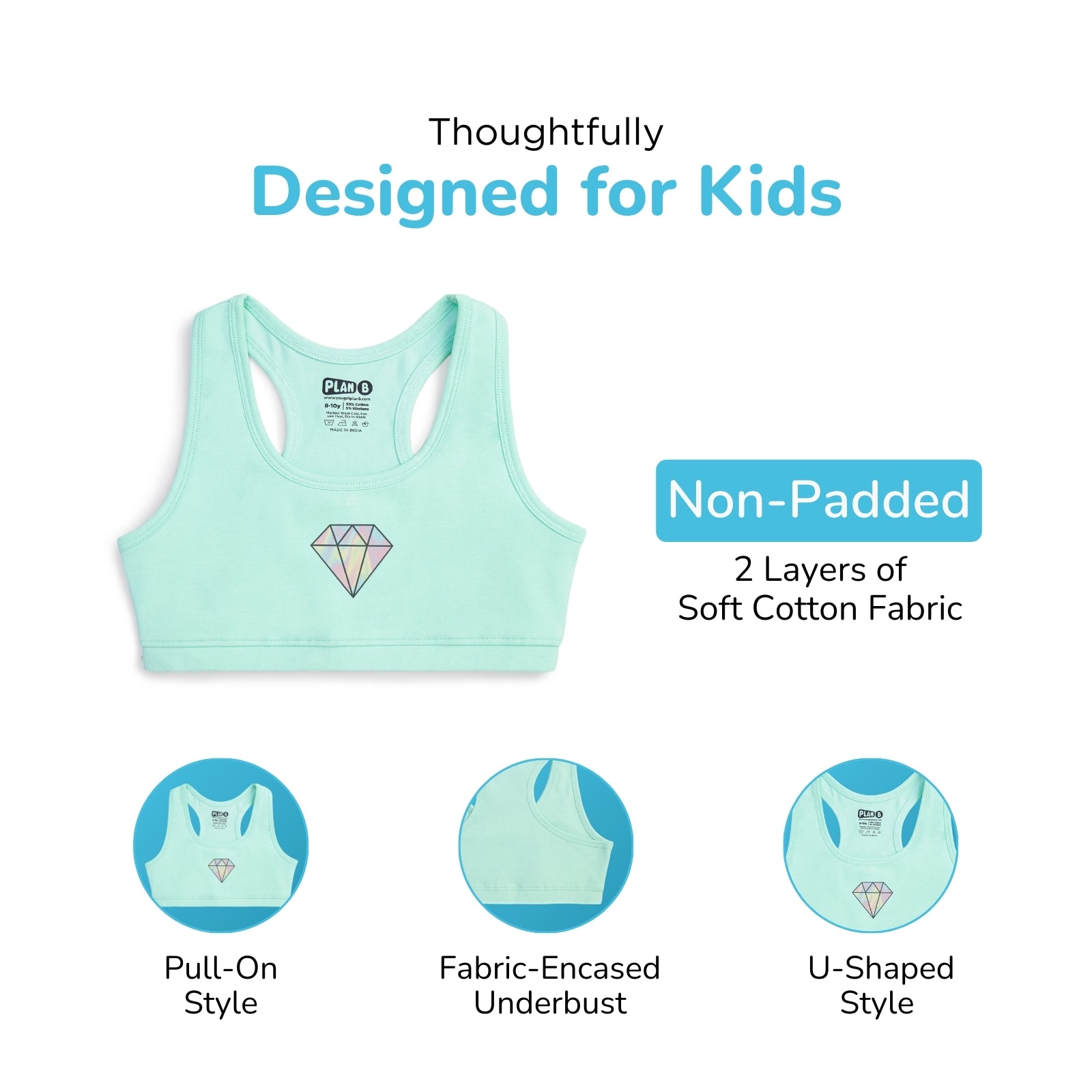 Diamond Double Layered Sports Bra - Racer Back