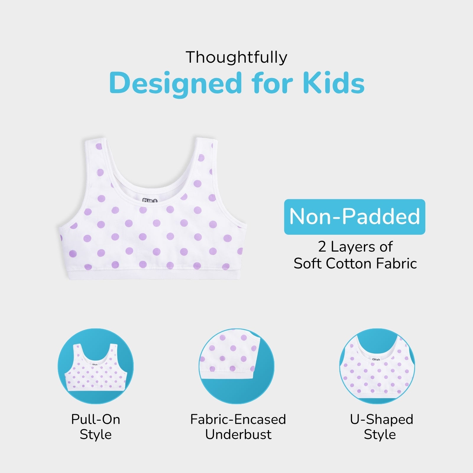 U-Shaped Polka Double Layered Sports Bra