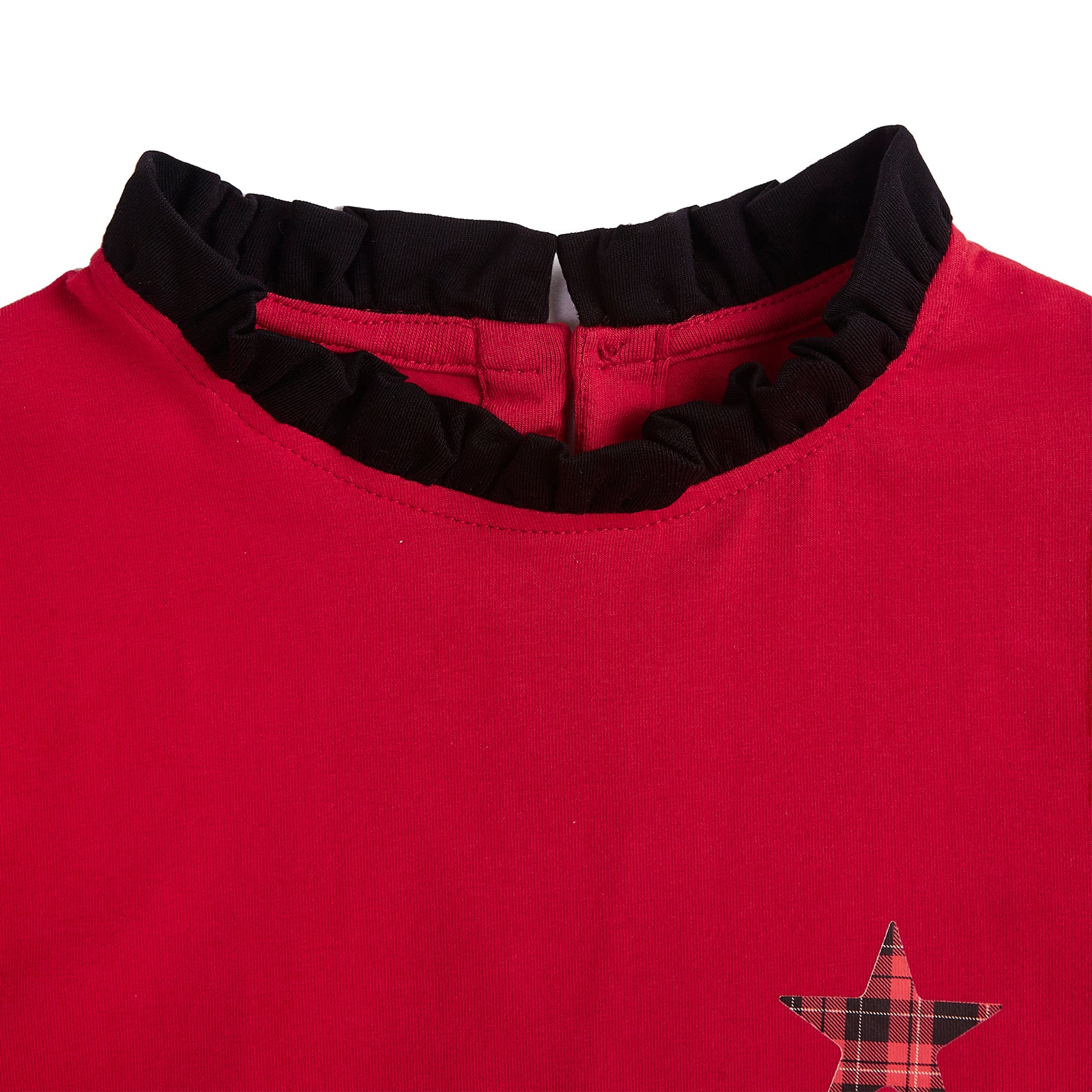 Tartan Star Red Full Sleeve T-Shirt