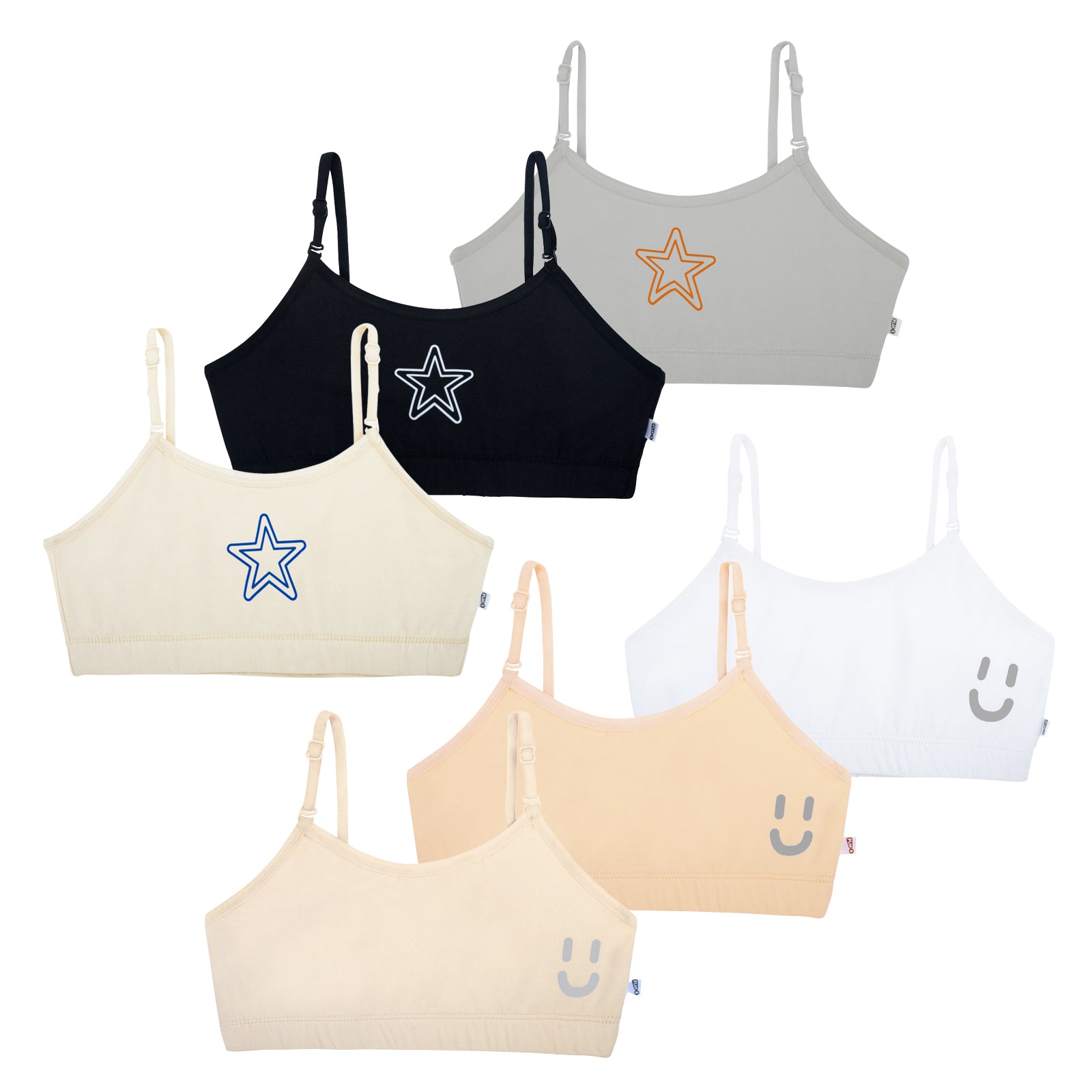 Ivory 6-pack Training Bras