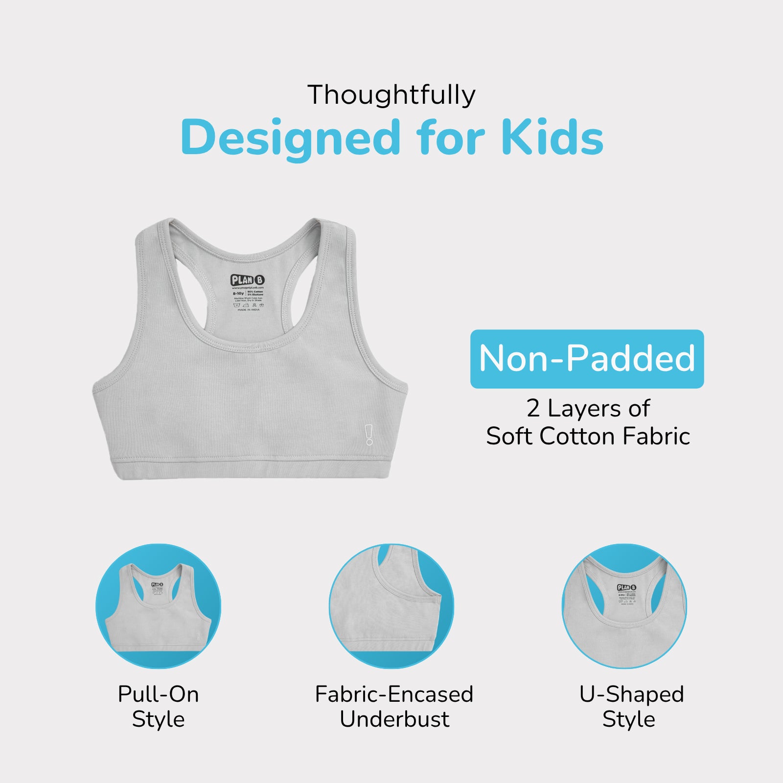 Basic 3-Pack Double Layered Sports Bra - Racer Back
