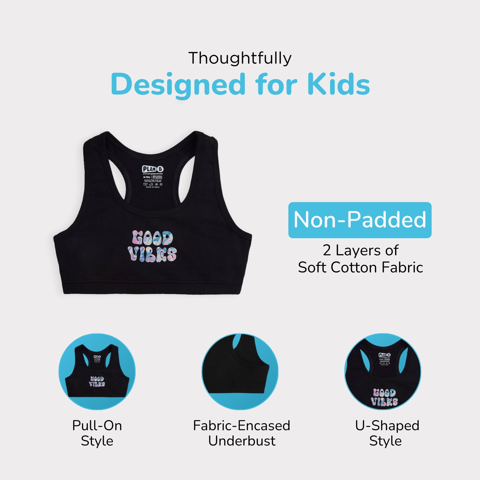 Shimmer 3-Pack Double Layered Sports Bra - Racer Back