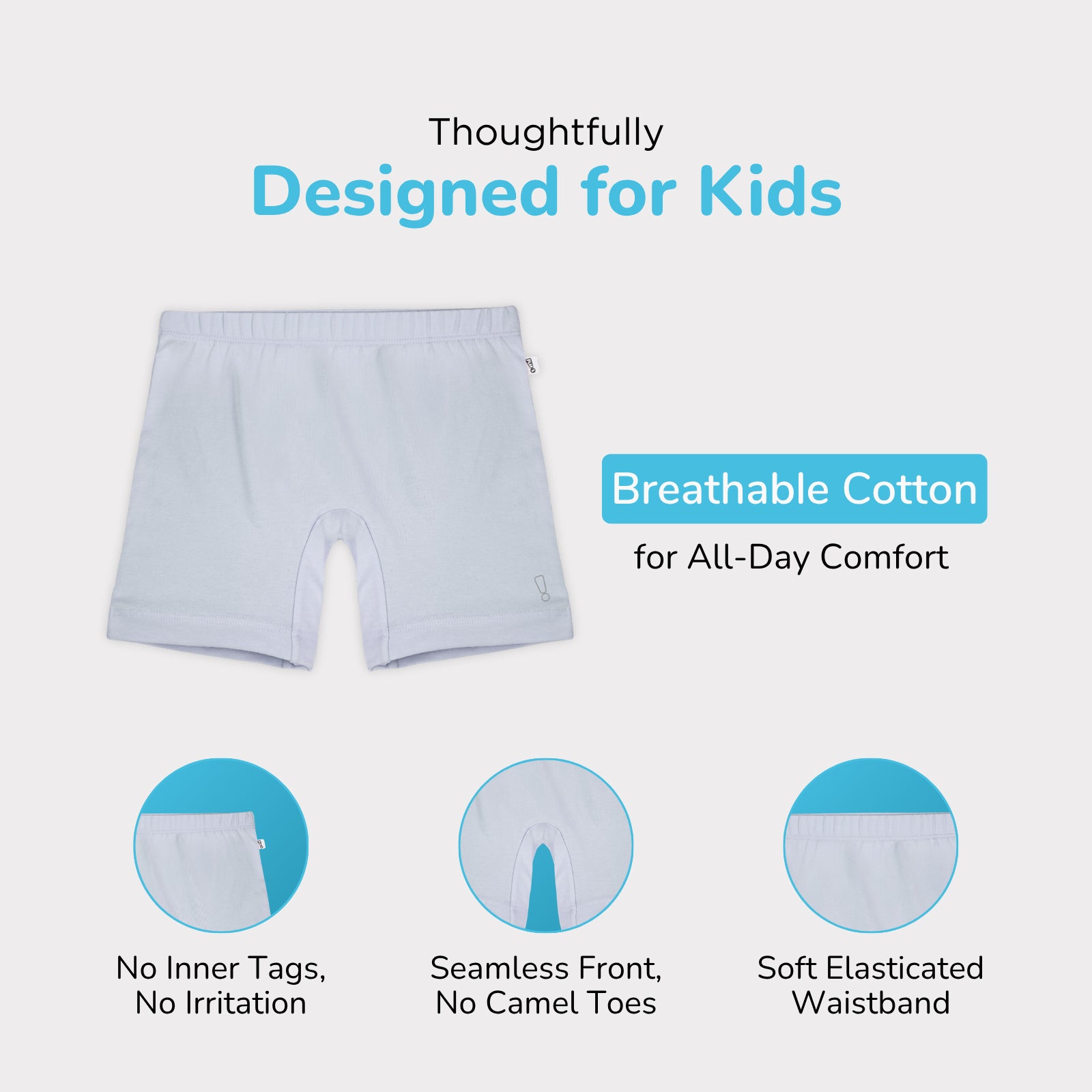 3-Pack Inner Shorts - White, Black, Grey